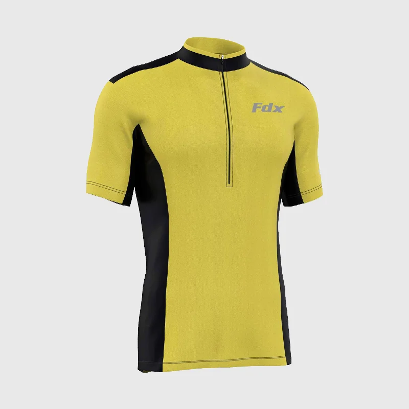Men's Sustainable Organic Cotton Rugby Jerseys for Eco - Conscious Sports EnthusiastsFdx Vertex Yellow Men's & Boy's Short Sleeve Summer Cycling Jersey
