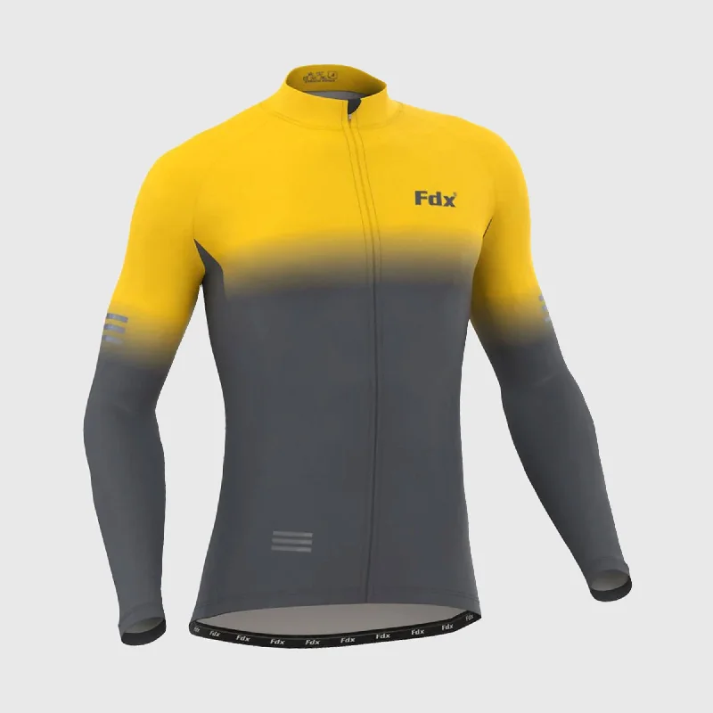 Men's Retro Soccer Jerseys of Famous Clubs from the 90s for Nostalgic Football EnthusiastsFdx Duo Men's & Boy's Yellow / Grey Thermal Roubaix Long Sleeve Cycling Jersey