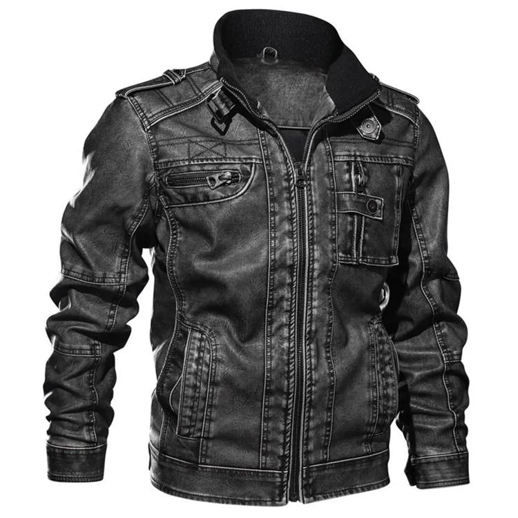 Corduroy men jackets in earthy tones for a rustic charmMen's 7XL Autumn Synthetic Synthetic Leather Coat Slim Fit Motorcycle Jacket