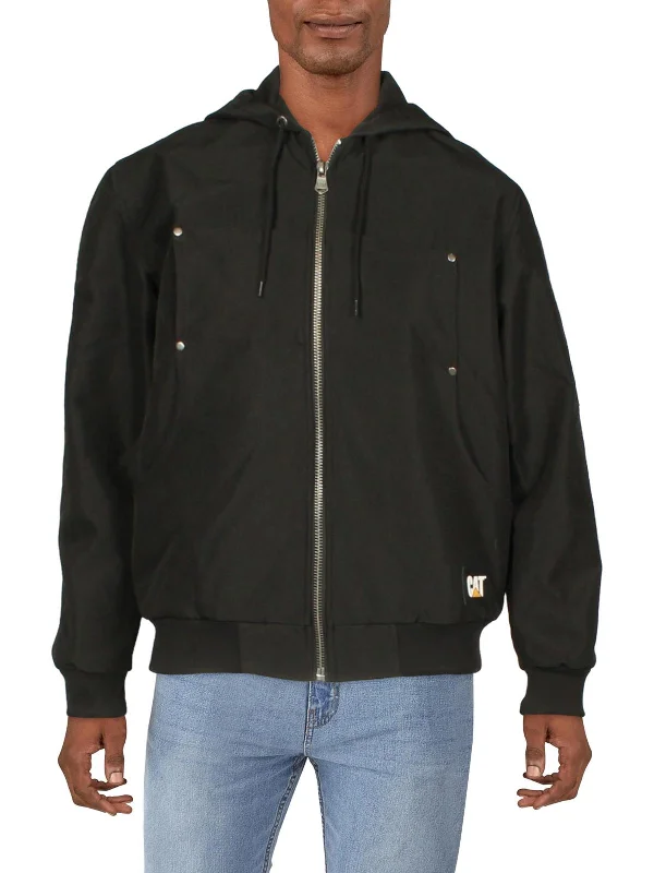 Waterproof men jackets with taped seams for heavy rain protectionMens Lightweight Hooded Windbreaker Jacket