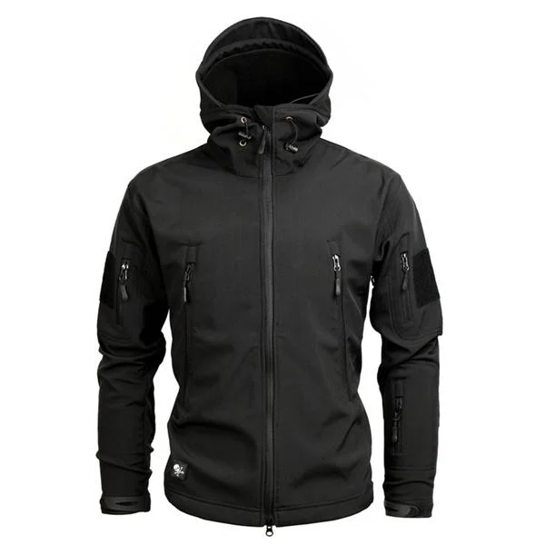 Men jackets with a built - in hood that can be stowed away when not in useMen's Military US Army Tactical Sharkskin Softshell Autumn Winter Jacket