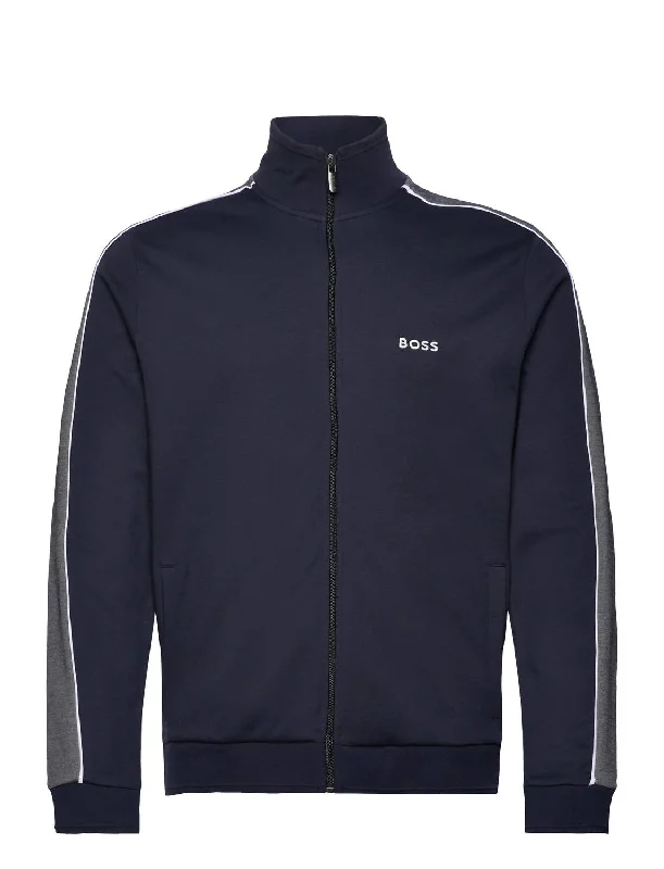 Men jackets with a zip - off sleeves to convert to a vestMen's Tracksuit Jacket In Dark Blue