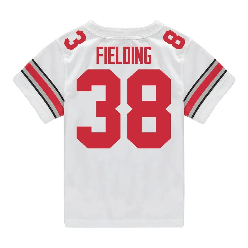 Men's Basketball Jerseys with Signature Player Logos for a Fan - Favorite LookOhio State Buckeyes Nike #38 Jayden Fielding Student Athlete White Football Jersey