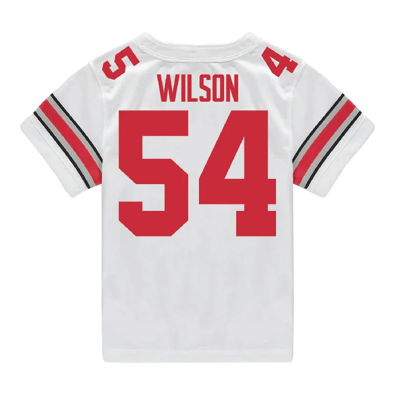 Men's Limited - Release American Football Jerseys of Rookie Stars for Early Adopters and FansOhio State Buckeyes Nike #54 Toby Wilson Student Athlete White Football Jersey Men's Limited - Release American Football Jerseys of Rookie Stars for Early Adopters and FansOhio State Buckeyes Nike #54 Toby Wilson Student Athlete White Football Jersey