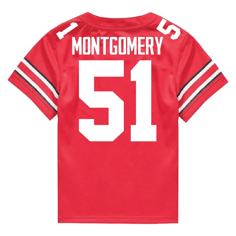 Men's Retro Hockey Jerseys with Classic Stripes and Logos for a Nostalgic Hockey AestheticOhio State Buckeyes Nike #51 Luke Montgomery Student Athlete Scarlet Football Jersey