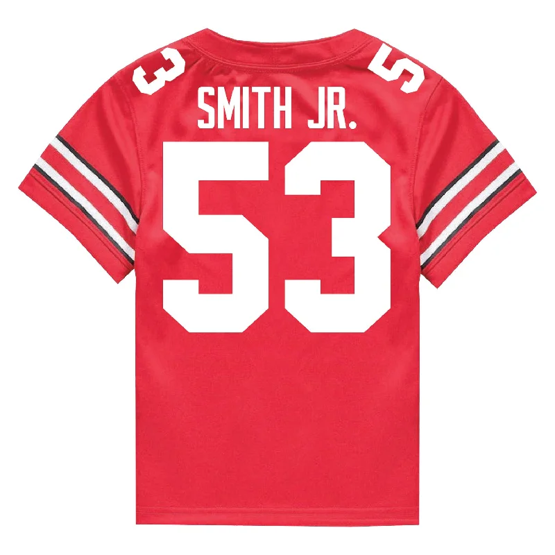 Men's Basketball Jerseys with Signature Player Logos for a Fan - Favorite LookOhio State Buckeyes Nike #53 Will Smith Jr. Student Athlete Scarlet Football Jersey