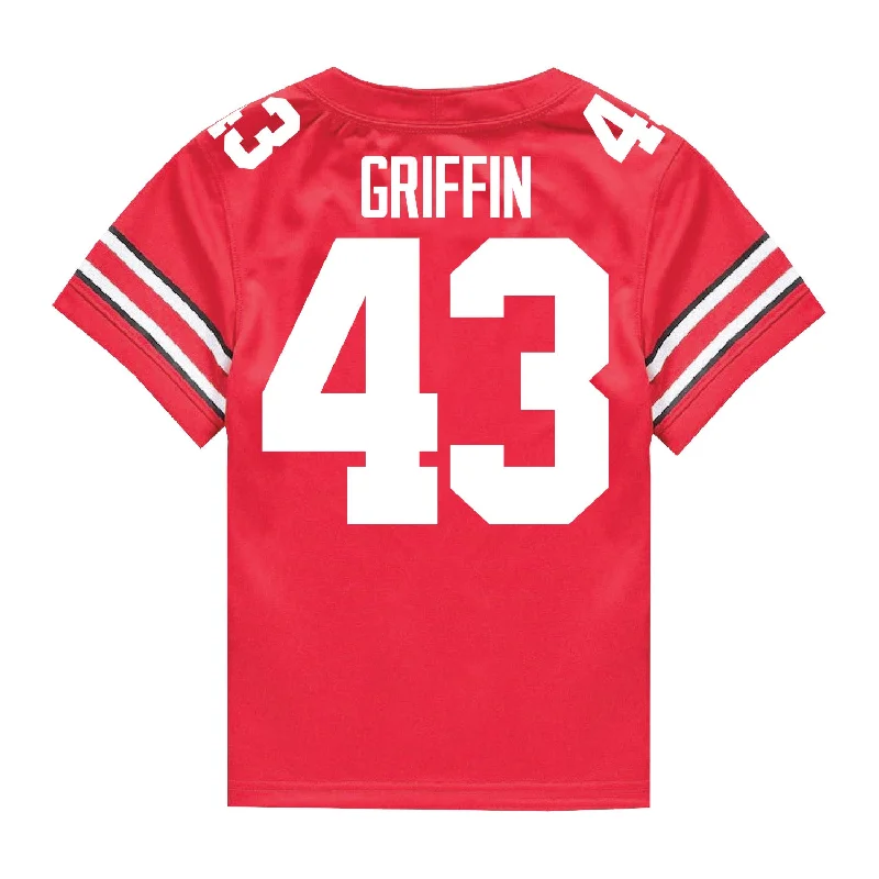 Men's Retro Hockey Jerseys with Classic Stripes and Logos for a Nostalgic Hockey AestheticOhio State Buckeyes Nike #43 Diante Griffin Student Athlete Scarlet Football Jersey