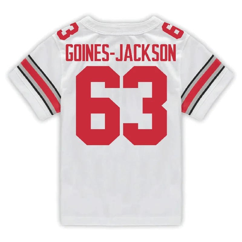 Men's Vintage American Football Jerseys of Legendary Teams for Collectors and FansOhio State Buckeyes Nike #63 Julian Goines-Jackson Student Athlete White Football Jersey Men's Vintage American Football Jerseys of Legendary Teams for Collectors and FansOhio State Buckeyes Nike #63 Julian Goines-Jackson Student Athlete White Football Jersey