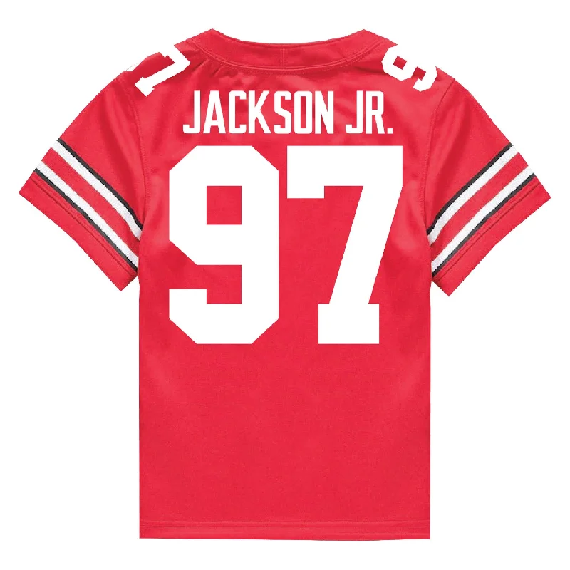 Men's Custom - Printed Baseball Jerseys with Player Names and Numbers for Personalized StyleOhio State Buckeyes Nike #97 Kenyatta Jackson Jr. Student Athlete Scarlet Football Jersey