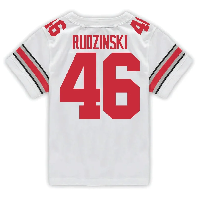 Men's Throwback Rugby Jerseys of Historic Matches and Teams for Rugby History BuffsOhio State Buckeyes Nike #46 Ryan Rudzinski Student Athlete White Football Jersey