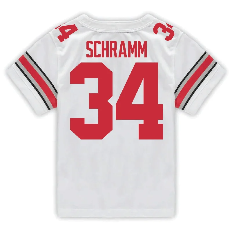 Men's Custom - Printed Baseball Jerseys with Player Names and Numbers for Personalized StyleOhio State Buckeyes Nike #34 Brennen Schramm Student Athlete White Football Jersey
