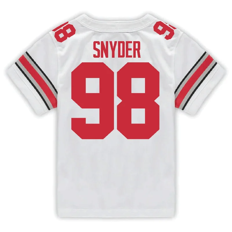 Men's Breathable Polyester Running Jerseys in Bright Neon Colors for High - Visibility WorkoutsOhio State Buckeyes Nike #98 Austin Snyder Student Athlete White Football Jersey
