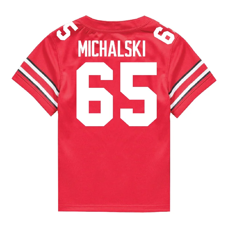 Men's Retro Soccer Jerseys of Famous Clubs from the 90s for Nostalgic Football EnthusiastsOhio State Buckeyes Nike #65 Zen Michalski Student Athlete Scarlet Football Jersey
