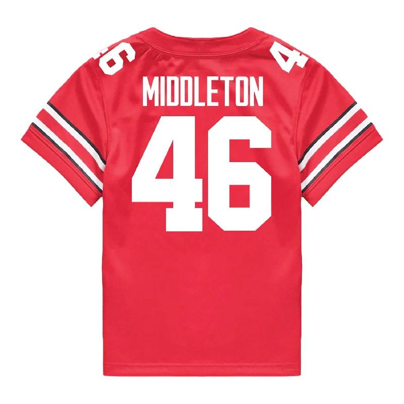 Men's Retro Soccer Jerseys of Famous Clubs from the 90s for Nostalgic Football EnthusiastsOhio State Buckeyes Nike #46 Jace Middleton Student Athlete Scarlet Football Jersey