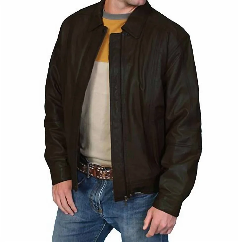 Lightweight men jackets made from recycled nylon for eco - friendly travelPremium Lambskin Jacket In Black
