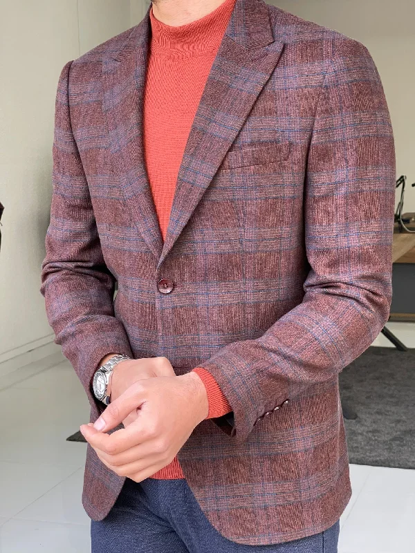 Plus Size Men's Herringbone Patterned Blazer in Grey for a Timeless and Sophisticated AppearanceRemy Tile Slim Fit Peak Lapel Wool Plaid Blazer Plus Size Men's Herringbone Patterned Blazer in Grey for a Timeless and Sophisticated AppearanceRemy Tile Slim Fit Peak Lapel Wool Plaid Blazer