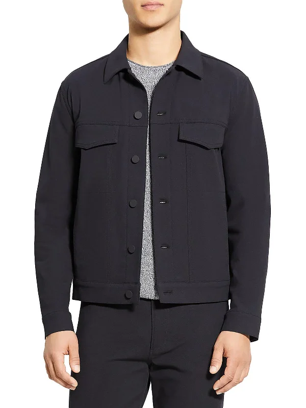 Embroidered men jackets with intricate floral designs for a unique aestheticRiver Mens Lightweight Warm Trucker Jacket