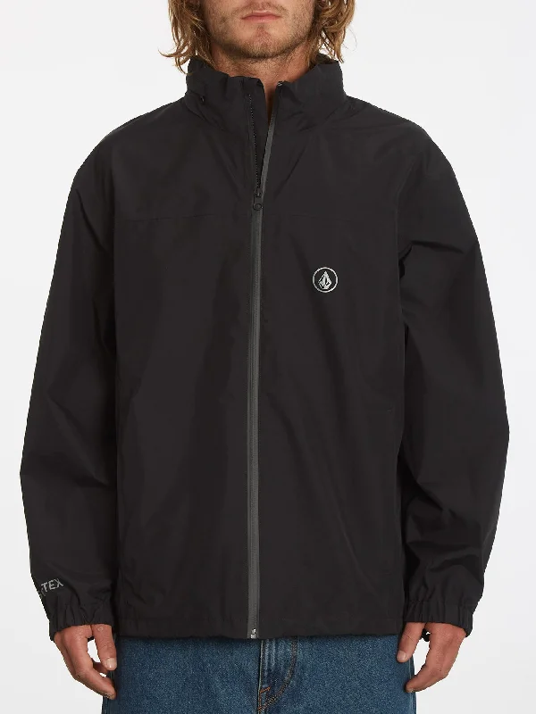 Waterproof men jackets with taped seams for heavy rain protectionStone Shell Gore-Tex Jacket - BLACK Waterproof men jackets with taped seams for heavy rain protectionStone Shell Gore-Tex Jacket - BLACK