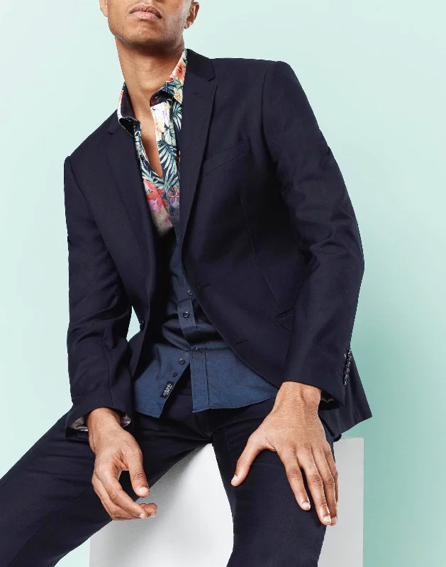 Men's Lightweight Linen - Blend Blazer in Beige for a Casual and Comfortable Summer EnsembleVeste revers cranté marine Men's Lightweight Linen - Blend Blazer in Beige for a Casual and Comfortable Summer EnsembleVeste revers cranté marine
