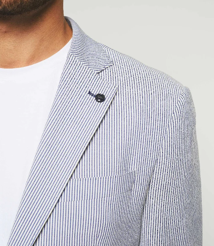 Men's Metallic - Trimmed Blazer in Silver for a Glamorous and Eye - Catching Party AttireVeste séparable à rayures blanche "Calao" Men's Metallic - Trimmed Blazer in Silver for a Glamorous and Eye - Catching Party AttireVeste séparable à rayures blanche "Calao"