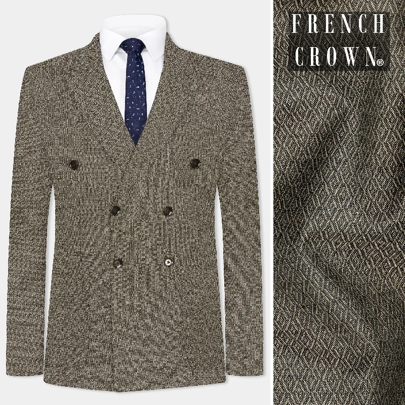 Plus Size Men's Paisley Print Silk Blazer in Royal Blue for a Statement - Making Party OutfitWenge Brown Dobby Textured wool blend Double breasted Blazer Plus Size Men's Paisley Print Silk Blazer in Royal Blue for a Statement - Making Party OutfitWenge Brown Dobby Textured wool blend Double breasted Blazer