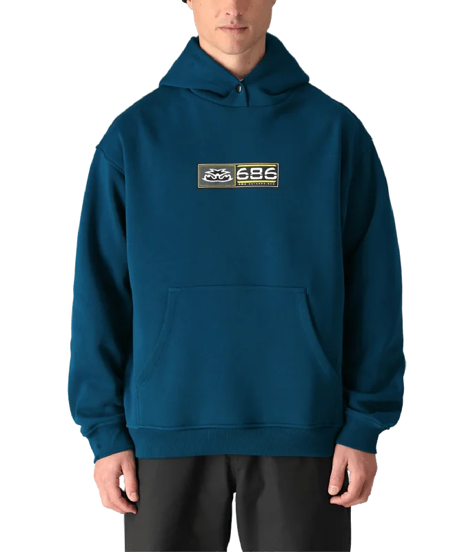 Men fleece thermal shirts for layering in winter686 Vintage Premium Heavyweight Pullover Hoodie Morrocan Blue