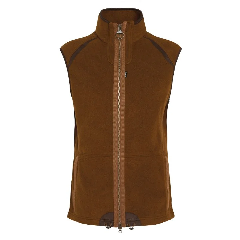 Men fleece - filled down vests for lightweight warmthBarbour Langdale Mens Fleece Gilet - Rust Brown