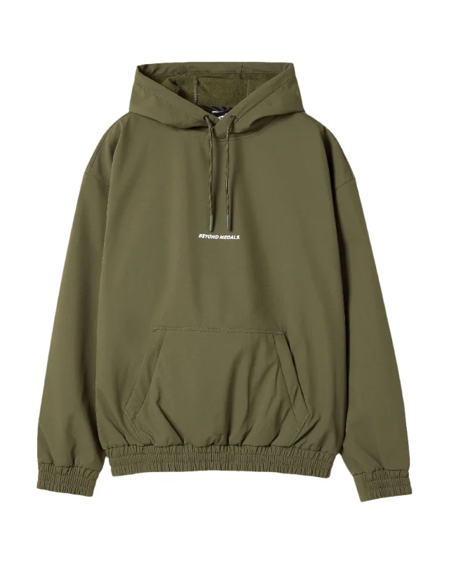 Men fleece quarter - zip pullovers with thumbholesBEYOND MEDALS Softshell Hoodie Dark Green