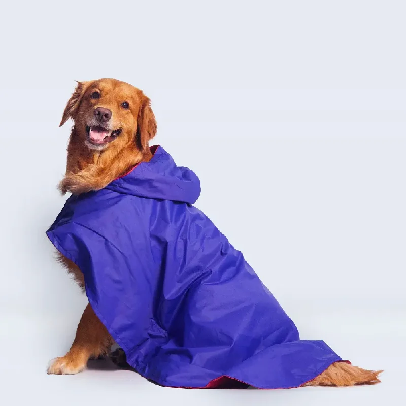 Men's raincoats with a waterproof pocket for electronics​Cape Style Dog Raincoat (Blue)