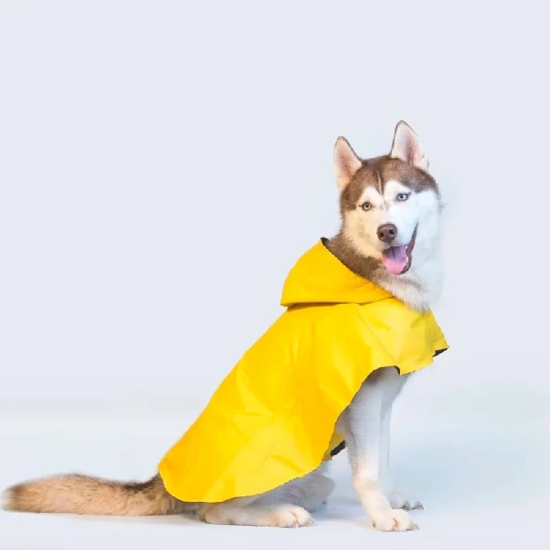 Men's raincoats with a stretch - fabric construction for freedom of movement​Cape Style Dog Raincoat (Yellow)