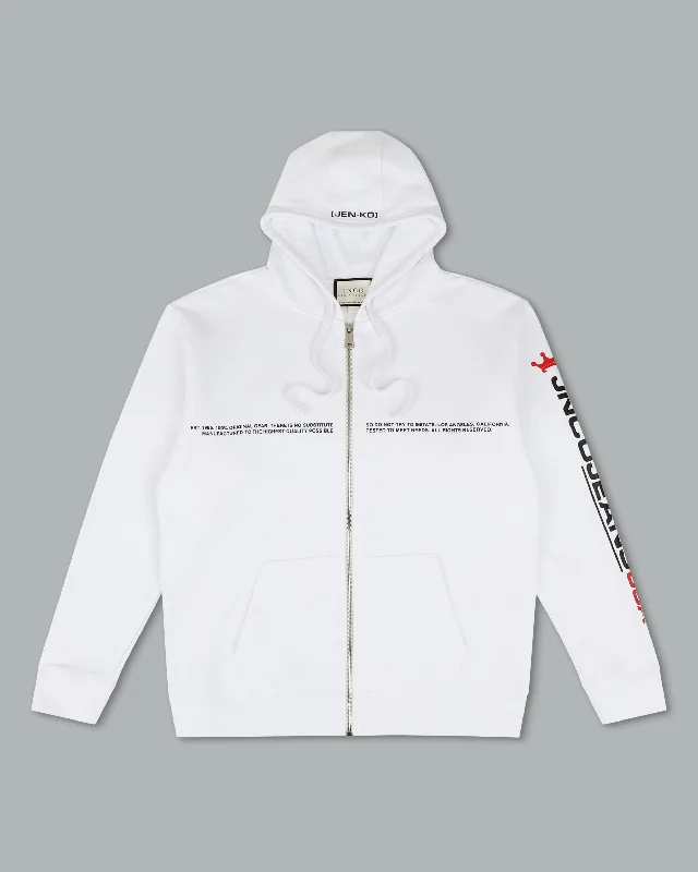 Men fleece - lined work gloves for outdoor laborClassic Zip Hoodie. Optical White.