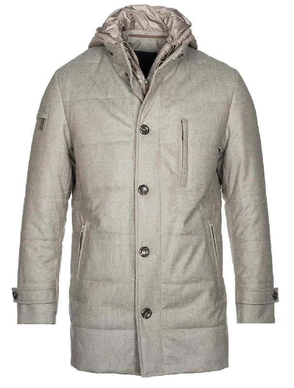 Men's raincoats with a water - repellent finish that lasts​Kirk Hooded Jacket Beige