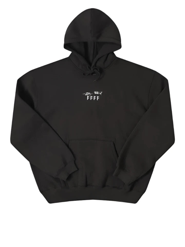 Men fleece - lined leather jackets for a luxurious feelFORMER Flourish Crux Hoodie Washed Black