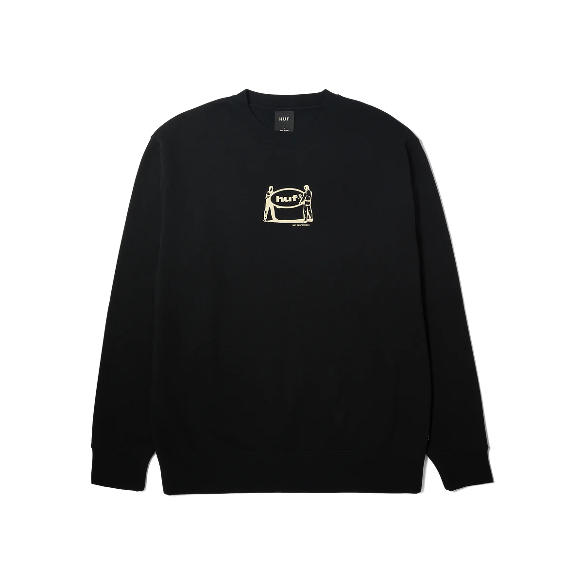 Men fleece - lined trucker hats for a casual lookHUF Relocation Crewneck Sweater Black