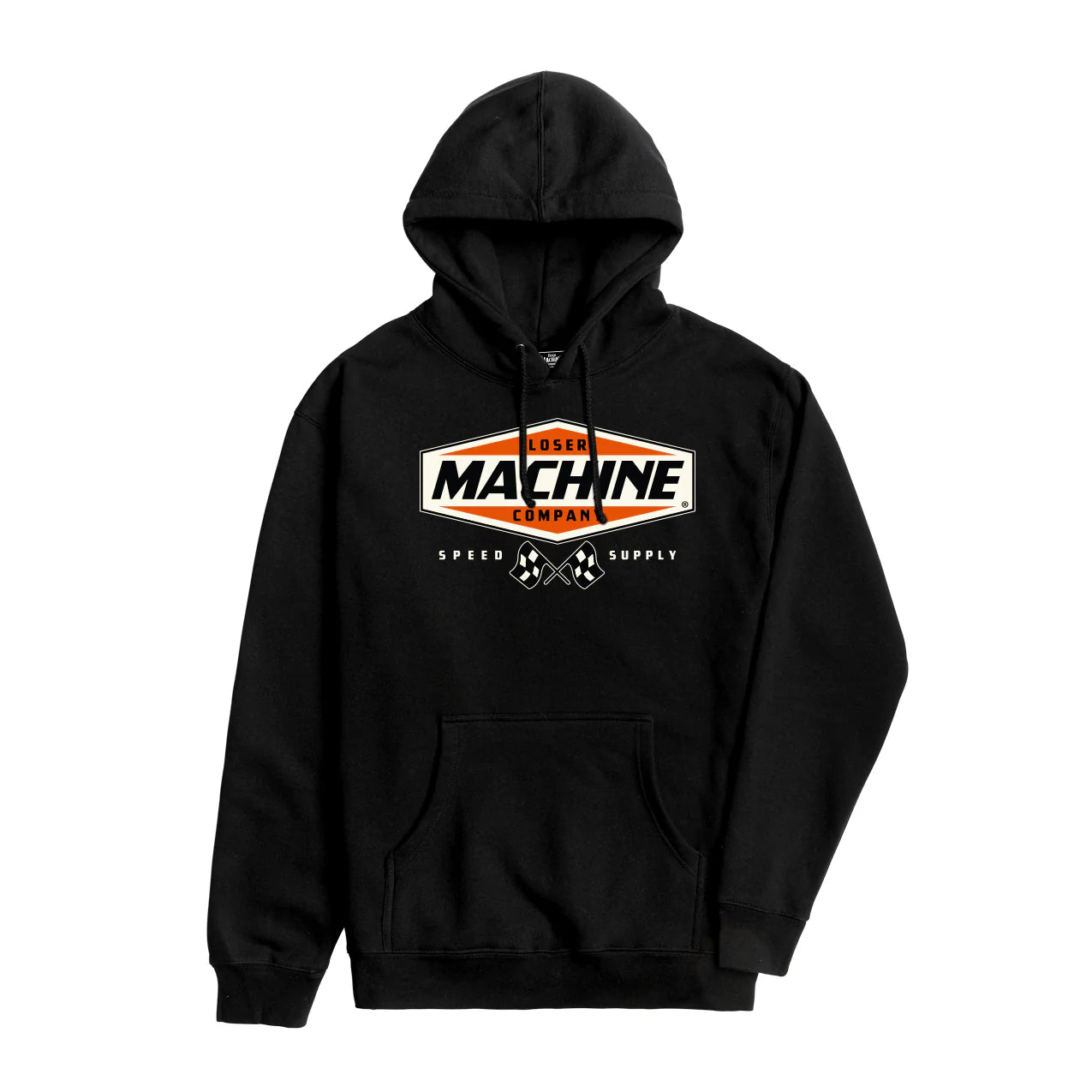 Men fleece - trimmed duffel bags for travel convenienceLOSER MACHINE Overdrive Pullover Hoodie Black Men fleece - trimmed duffel bags for travel convenienceLOSER MACHINE Overdrive Pullover Hoodie Black