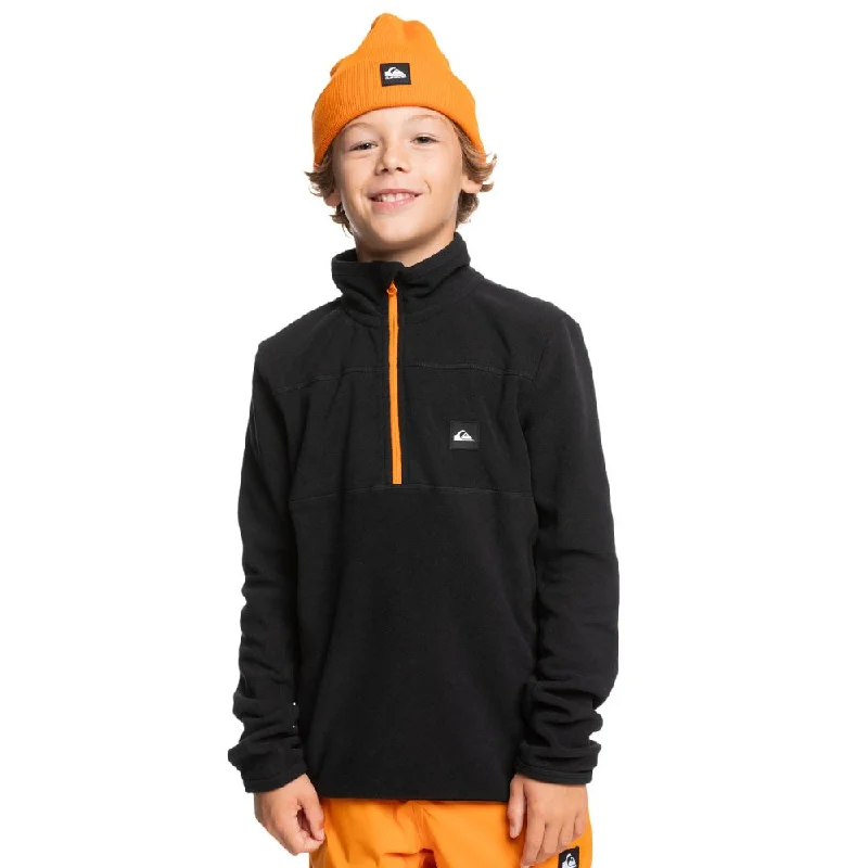 Men fleece zip - up hoodies for outdoor adventuresQuiksilver Aker Half Zip Fleece For Boys - Black Men fleece zip - up hoodies for outdoor adventuresQuiksilver Aker Half Zip Fleece For Boys - Black