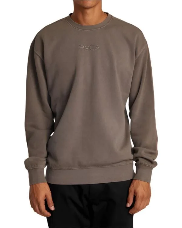 Men fleece zip - up hoodies for outdoor adventuresRVCA PTC Crew Sweatshirt Mushroom