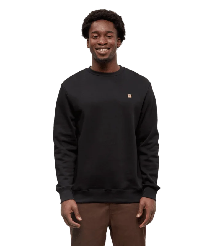 Men fleece thermal shirts for layering in winterTENTREE TreeFleece Classic Crew Meteorite Black