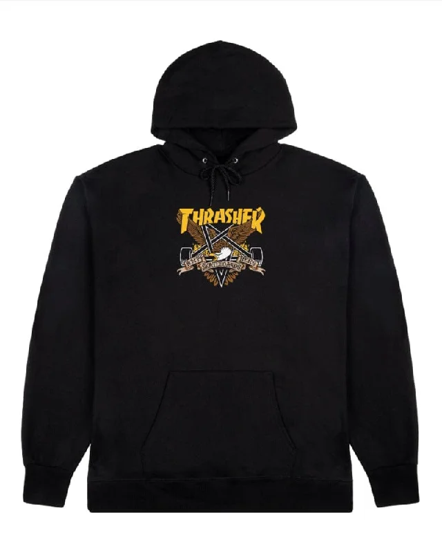 Men fleece - trimmed ski masks for winter sportsTHRASHER X ANTIHERO Eaglegram Pullover Hoodie Black Men fleece - trimmed ski masks for winter sportsTHRASHER X ANTIHERO Eaglegram Pullover Hoodie Black