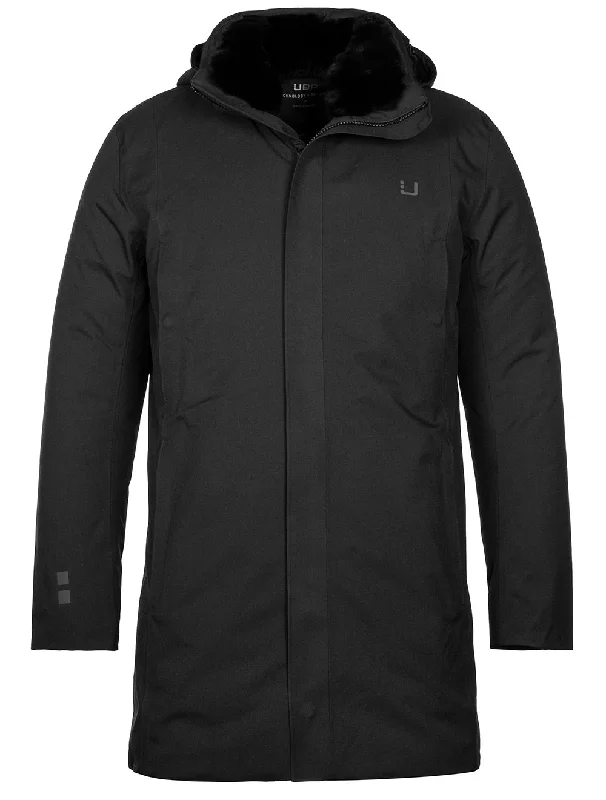 Men's raincoats with a snap - front closure for quick on - off​REDOX™ DOWN PARKA Black