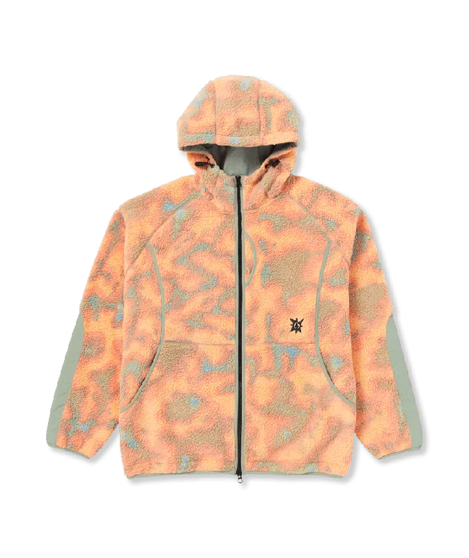 Men fleece bomber jackets with a stylish ribbed collarVOLCOM Bryan Iguchi Zip Fleece Tigerlily