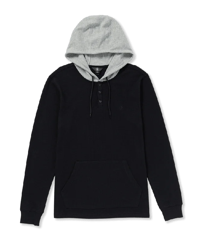 Men fleece - trimmed parkas for extreme cold conditionsVOLCOM Murph Thermal Long Sleeve New Black
