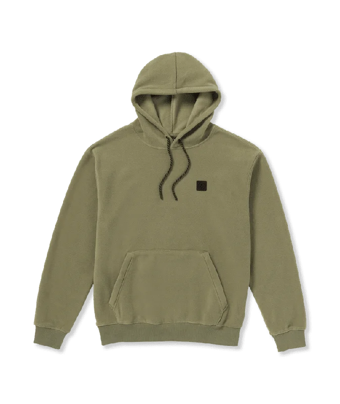 Men fleece - trimmed duffel bags for travel convenienceVOLCOM Second Trip Pullover Hoodie Thyme Green