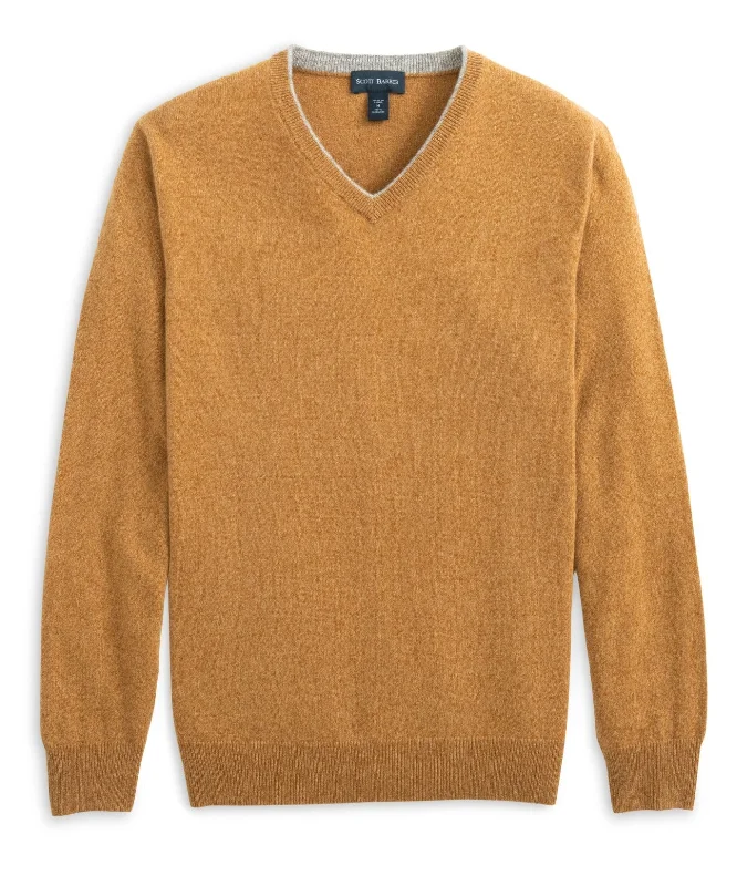 Men's Chunky Knit Fair Isle Patterned Wool Sweater in Multicolor for a Festive Holiday Outfit100% Cashmere Mouliné Vee, Toast