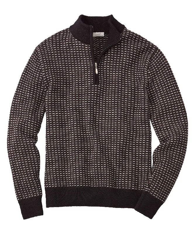 Men's Ribbed Bodycon Sweater in Red for a Sexy and Confident Night OutMini Dashes Jacquard Quarter-Zip Sweater Men's Ribbed Bodycon Sweater in Red for a Sexy and Confident Night OutMini Dashes Jacquard Quarter-Zip Sweater