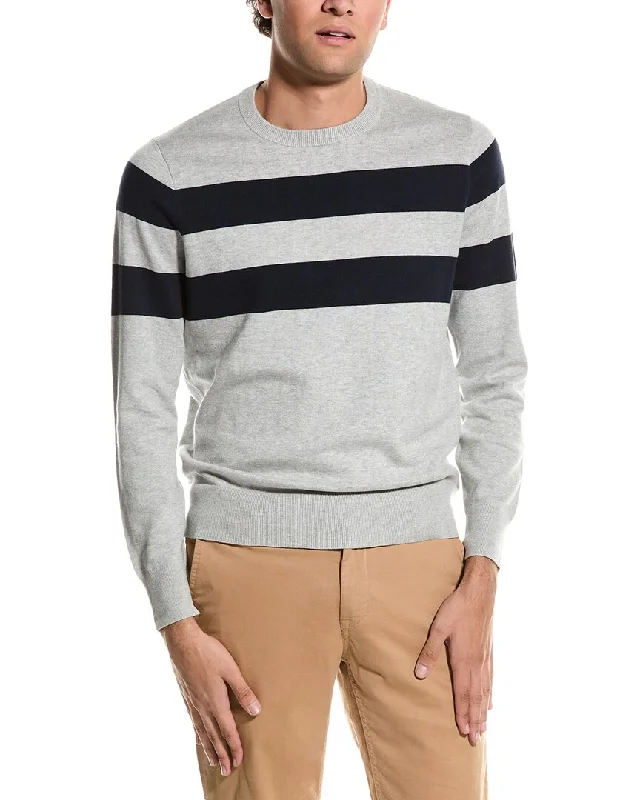 Regular Fit Men's Mock - Neck Sweater in Teal with a Side Slit for a Modern Office AttireBrooks Brothers Swift Crewneck Sweater Regular Fit Men's Mock - Neck Sweater in Teal with a Side Slit for a Modern Office AttireBrooks Brothers Swift Crewneck Sweater