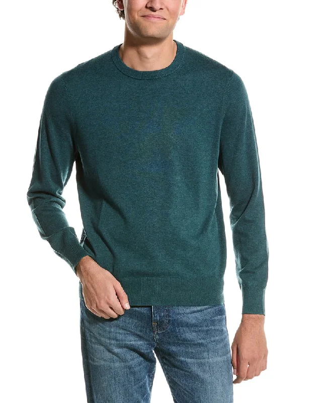 Regular Fit Men's Heathered Knit Sweater in Charcoal for a Laid - Back Weekend LookBrooks Brothers Swift Crewneck Sweater