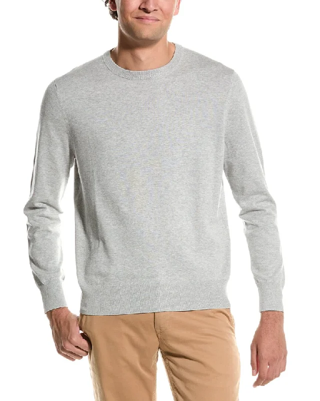 Plus Size Men's Pocket - Detail Sweater in Olive Green for a Practical and Fashionable Everyday WearBrooks Brothers Swift Crewneck Sweater
