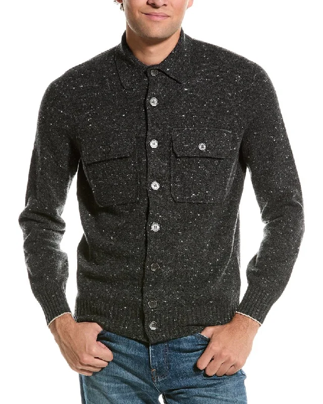 Regular Fit Men's Heathered Knit Sweater in Charcoal for a Laid - Back Weekend LookBrunello Cucinelli Wool & Cashmere-Blend Sweater