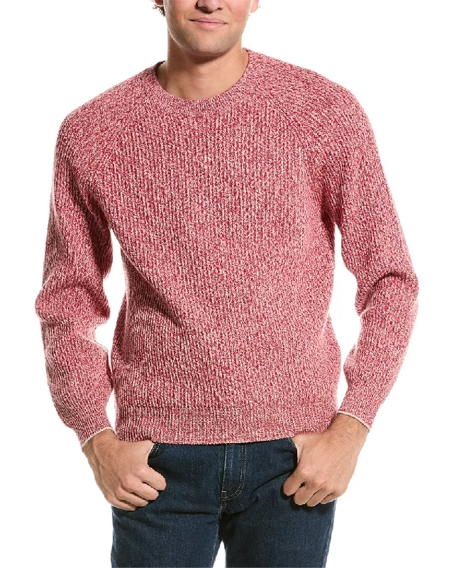 Men's Fringe - Trimmed Boho - Style Sweater in Beige for a Music Festival VibeBrunello Cucinelli Wool & Cashmere-Blend Sweater